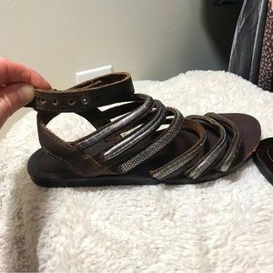 *SOLD* Leather & silver gladiator sandals by All Saints